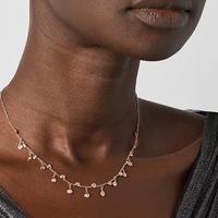 Collier Chandelier en Vermeil Or avec Zirconiums Cubiques (CZ) pour Femme, Vente en Gros Usine TKJ, OEM/ODM