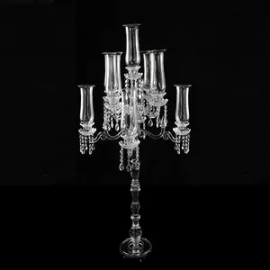 MH-TZ0287 9 bracci di cristallo candelabro con lunga candela tazza