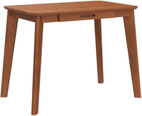 Bureau d'ordinateur minimaliste nordique en noyer, plateau en MDF, pieds en bois massif avec tiroir compact intégré, poste de travail à domicile