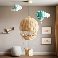 Décoration murale en rotin tressé à la main style nordique, forme montgolfière, pour chambre d'enfant, espace d'éveil, studio photo et maison