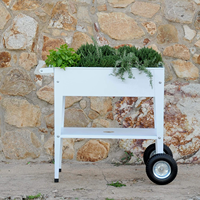 Jardinière surélevée en acier avec pieds et roulettes pour jardin surélevé en métal, jardin, légumes, fleurs et herbes aromatiques