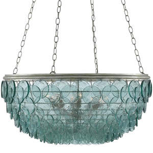 Lustres en verre aquamarine soufflé à la main modernes pour villa, salon, chambre à coucher, entrée, escalier, lustres en verre - Product Image 6