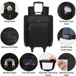 Free Sample Relavel <b>Professional</b> Backpack Cosmetic Bag <b>Makeup</b> Artist Trolley Suitcase Travel Storage <b>Makeup</b> Brush <b>Case</b> - Product Image 5