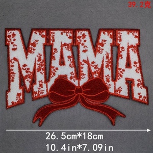 Expédition immédiate, vente en gros, patchs en chenille 3D à repasser pour la fête des mères, avec matériau en feutre, bordure scintillante, pour les vêtements des enseignants et des mamans - Product Image 4