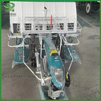 Repiqueuse de riz à 6 rangs, machine à planter le riz autopropulsée, repiqueuse de riz à démarrage électrique à montage frontal et à conducteur marchant à pied