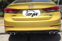 Diffuseur de pare-chocs arrière de voiture avec double échappement pour Hyundai ELANTRA Avante LINGDONG 2016-2019 2018 Kit carrosserie Accessoire de tuning Pièce pp