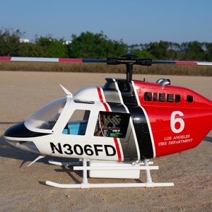 ROBAN 470 Bell 206 GPS Ổn định - Máy bay trực thăng RTF Màu đỏ trắng đen - Product Image 4