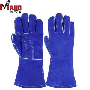 Gants de soudage en cuir de vachette résistant au feu avec logo personnalisé, meilleur prix, Majid Impex Mi-6004, 14 pouces, pour travaux en direct - Product Image 1