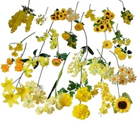 Fleurs artificielles en soie de couleur jaune inspirées de la dopamine, y compris des fausses roses, durabilité artisanales comparable à celle des os, sensation hydratante