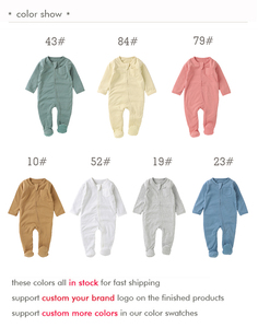 批发脚印婴儿春季睡衣有机棉质睡衣 - Product Image 2