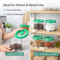 Ensemble de bocaux à épices en verre avec couvercle en silicone hermétique pour la cuisine, boîte organisatrice d'assaisonnement de 350 ml pour les herbes et les produits secs
