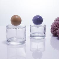 Flacon de parfum cylindrique en verre 50ml 100ml avec compte-gouttes, diffuseur à bâtonnets, portable, de voyage, exquis, vide, échantillon, sérigraphie