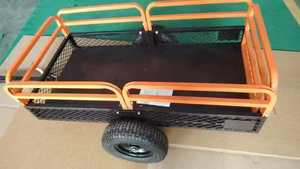 1500 Lbs ATV Dump Trailer Mesh Cart 680KG Remorque remorquée en acier Garden 15 CU. Remorquage <span class=keywords><strong>moto</strong></span> FT avec côtés amovibles - Product Image 5