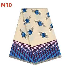 <span class=keywords><strong>Tissu</strong></span> imprimé africain 100% coton M28, motif plume de <span class=keywords><strong>paon</strong></span> bleu vif, 6 yards pour la confection de robes pour femmes - Product Image 4