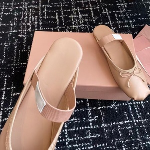 Zapatos Planos de Ballet de Cuero Genuino para Mujer, Diseño de Alta Calidad con Lazos de Seda y Satén, Pantuflas Casuales para Caminar, Aptas para Todas las Temporadas - Product Image 2