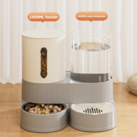 Fontaine à eau semi-automatique pour animaux de compagnie de 2,6 L pour chats et chiens, en plastique, pour usage intérieur