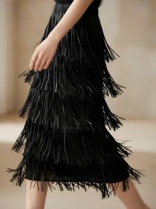 PY 2026 Summer New Arrival Casual Miyake Pleated <b>Skirt</b> Fashion <b>Elastic</b> Waist Flared Tiered Midi <b>Skirt</b> Bulk Clothing Wholesale - Product Image 2