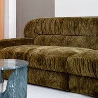 Vente directe usine – Canapé nuage vert olive à faible saturation, style médiéval, plissé, en forme d'arc, personnalisable