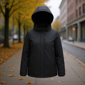 HDJ Plus Size <b>Women</b> Hooded <b>Windbreaker</b> Coat KB-863 <b>S</b>-2XL Autumn Casual Solid Color Zipper Front <b>Jacket</b> - Product Image 3