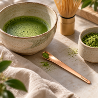 Cuillère à matcha en acier inoxydable avec logo personnalisé, 3 tailles, argent, or, or rose, cuillère doseuse pour la préparation de la cérémonie du thé