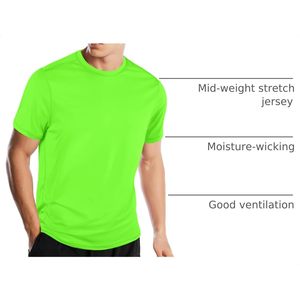 T-shirt personnalisé pour homme à manches courtes, séchage rapide, évacuation de l'humidité, coupe classique, col rond, jersey extensible, vêtements de sport - Product Image 4