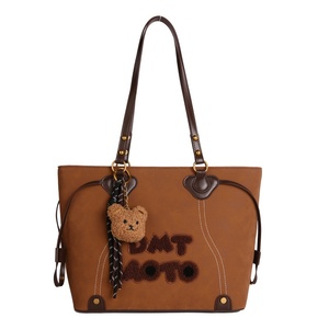 Sac fourre-tout rétro chic en PU pour <span class=keywords><strong>femme</strong></span>, style preppy, nouvelle collection 2026, élégant, haut de gamme, avec fermeture éclair, grande capacité - Product Image 5