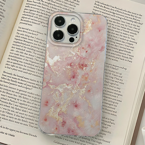 <span class=keywords><strong>Coque</strong></span> transparente en TPU à motif <span class=keywords><strong>marbre</strong></span> <span class=keywords><strong>rose</strong></span> et feuille d'or, étui de luxe antichoc scintillant pour <span class=keywords><strong>iPhone</strong></span> 17 16 15 14 13 Pro Max - Product Image 5