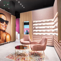 Nuevo diseño, cerradura de cristal, exhibición de anteojos de madera, decoración de tienda, muebles de tienda