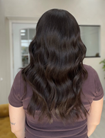 Perruque en cheveux naturels, vente en gros, avec dessus en dentelle, couleur brun naturel, ondulations souples, nœuds blanchis, perruque américaine pour mariage, nœuds simples en silicone
