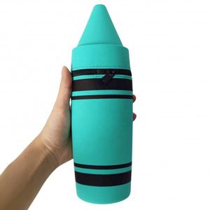 Étui à crayons en silicone avec fermeture éclair pour l'école, le bureau, petite et moyenne taille, flexible, durable, organiseur de papeterie, logo personnalisé - Product Image 1
