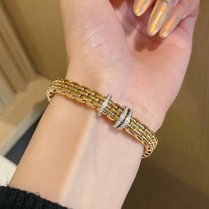 Pulsera de Diamantes de Color Dorado Italiano Xinfly para Mujer, Oro de 18K, Estilo Urbano INS, Brazaletes de Cadena - Product Image 5