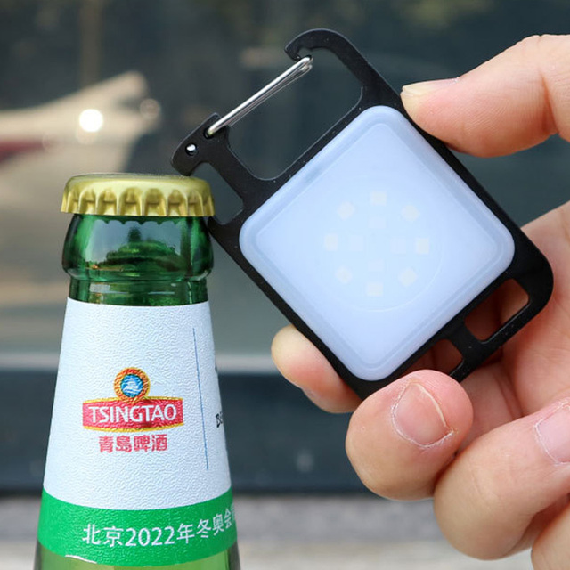 Aluminum Alloy SMD 300mah Magnetic Bottle Opener Type c Rechargeable Mini Keychain Flashlight with Clip