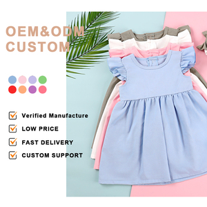 Abito di lino per bambina manica svolazzante in pizzo per bambini in cotone biologico vestiti personalizzati per bambini abiti con volant <span class=keywords><strong>primavera</strong></span> estate - Product Image 5