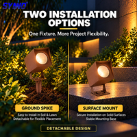 Lampe LED d'extérieur marron en aluminium pour jardin et aménagement paysager, IP65, 9W 12W 20W 30W, orientable à 90 degrés pour arbres, allées et fleurs