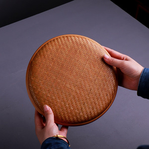 Handmade <b>Bamboo</b> Woven Pu'er Tea Box Round Storage <b>Container</b> For Tea Set Accessory - Product Image 1