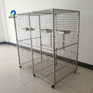 EUR VET <span class=keywords><strong>Prix</strong></span> d'usine Cage en fil d'acier inoxydable pour chat, chien, oiseau, perroquet Cage vétérinaire pour animaux de compagnie avec roues - Product Image 2