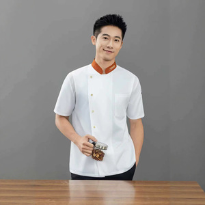 Uniforme de Chef para Catering, Ropa de Trabajo para Hombre, Manga Corta, Transpirable, Poliéster, Uniforme para Cocina/Panadería, Chaqueta de Chef de Manga Larga - Product Image 1