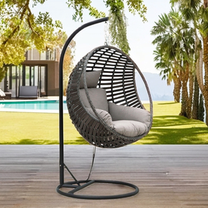 OSMEN <span class=keywords><strong>Charlotte</strong></span> Chaise balançoire suspendue en osier pour le patio Utilisation confortable avec un design élégant - Product Image 1