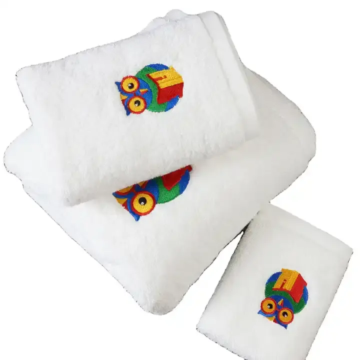 OEM Custom 100% Cotton Embroidery Towel with applique embroidery for Towel