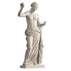 Venus di balneazione in <span class=keywords><strong>pietra</strong></span> bianca a grandezza naturale del giardino con <span class=keywords><strong>la</strong></span> statua della mela - Product Image 5