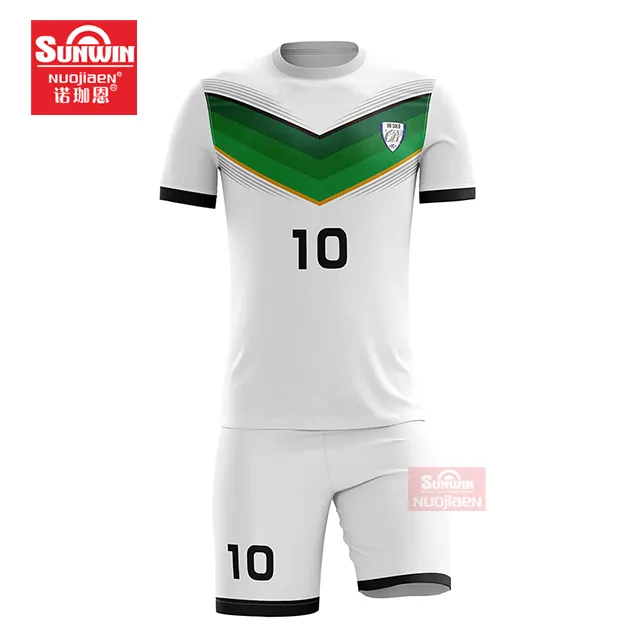 Großhandel Full Set Fußball uniform Green Soccer Jersey Blank Fußball uniform