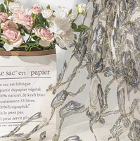 Vente directe usine – Nouvelle broderie florale en fil d'or respirant style Hanfu chinois ancien, garniture en dentelle tricotée en maille