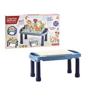 Huiye Meja Kegiatan Anak 3-In-1, Furnitur Bayi Meja Menggambar Blok Bangunan Meja Bermain Anak Set Kursi - Product Image 6