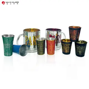 Factory Wholesale High Quality New Process Design Printing Shot Glass Beer Glasses Horn Glasses Cup