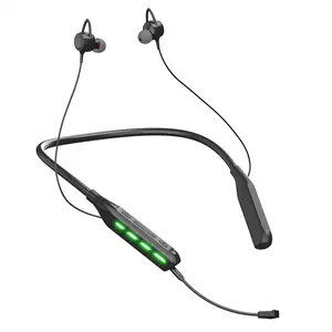 Yeni Esports gürültü azaltma Bluetooth kulaklık ile ağır bas ve Glow Band Mic oyun asılı boyun kablosuz kulaklık