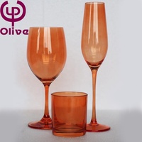 Cadeau pas cher, verres à champagne en cristal européen sans plomb, électro-plaqués, vintage, orange