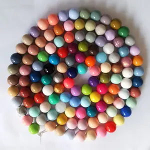 Nouveauté 15mm perles de dentition en silicone souple perles de silicone brillantes liquides colorées en vrac pour stylos porte-clés fabrication de colliers