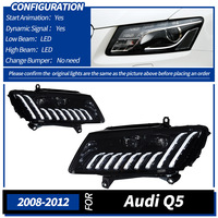 Faro LED Completo Plug and Play para Audi Q5 8R 2008-2018, Luz de Giro Dinámica Secuencial DRL, Reemplazo de Actualización de Ajuste Directo