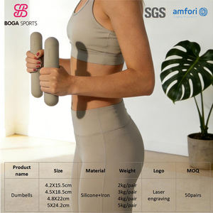 Гантели для фитнеса, ручные утяжелители из чугуна с силиконовым покрытием, портативные силиконовые гантели для пилатеса для женщин - Product Image 1