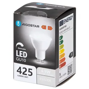 Lampada LED GU10 4.9W 6500K regolabile, ideale per l'illuminazione domestica e commerciale, che consente di risparmiare energia e migliorare l'ambiente. - Product Image 1